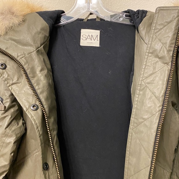 🎉HP🎉  NWT SAM New York Thinsulate parka with natural coyote edged hood, size L - Picture 5 of 16
